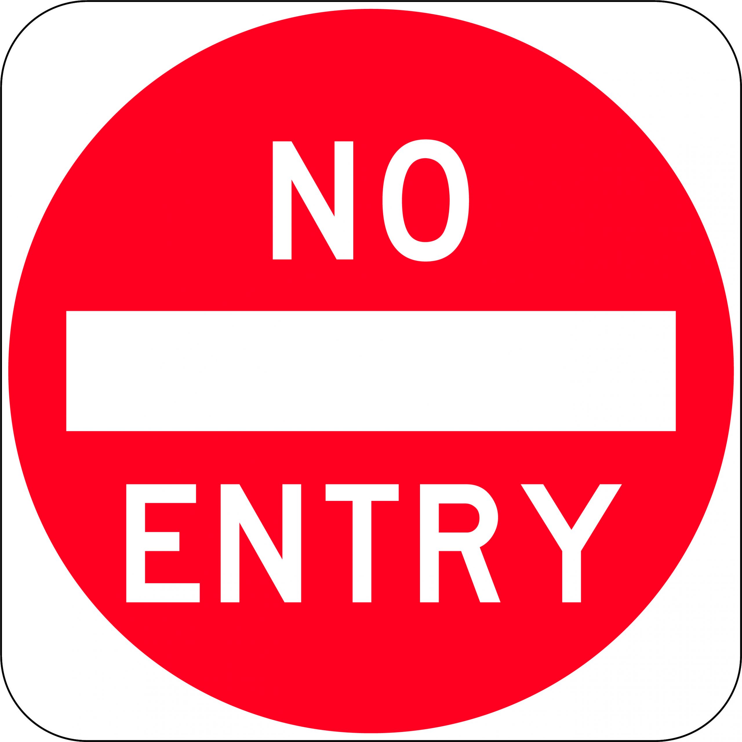 No Entry And Symbol Road Signs USS