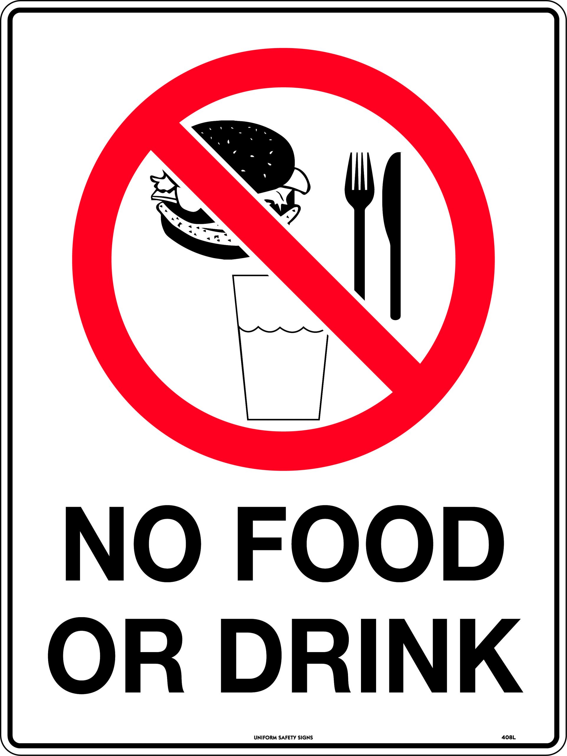 No food or drink sign