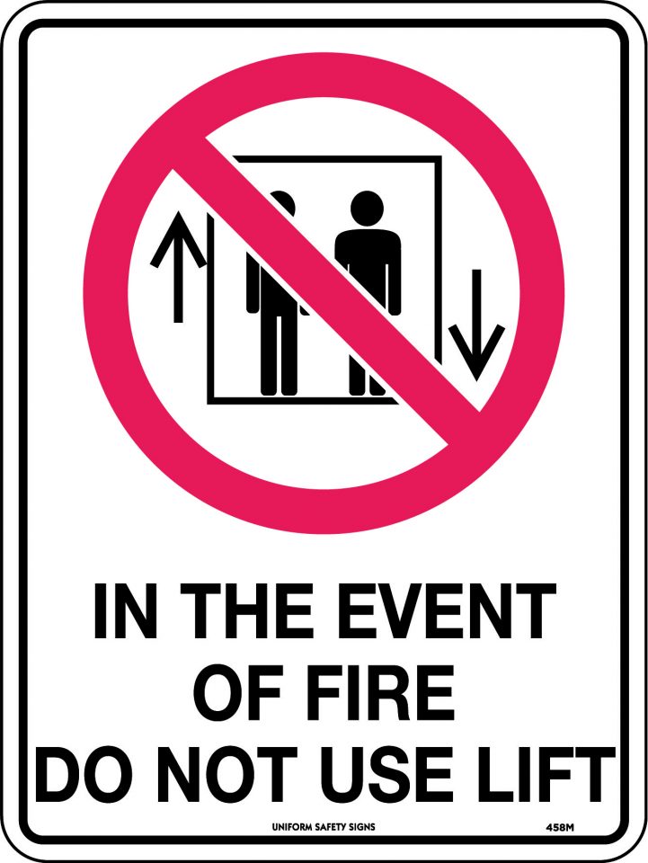 in case of fire don t use lift