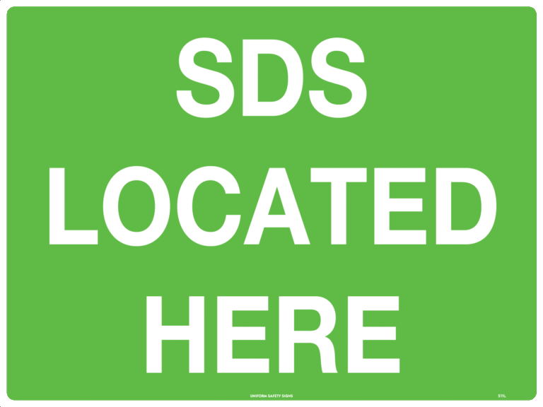 SDS Located Here | First Aid Signs | USS