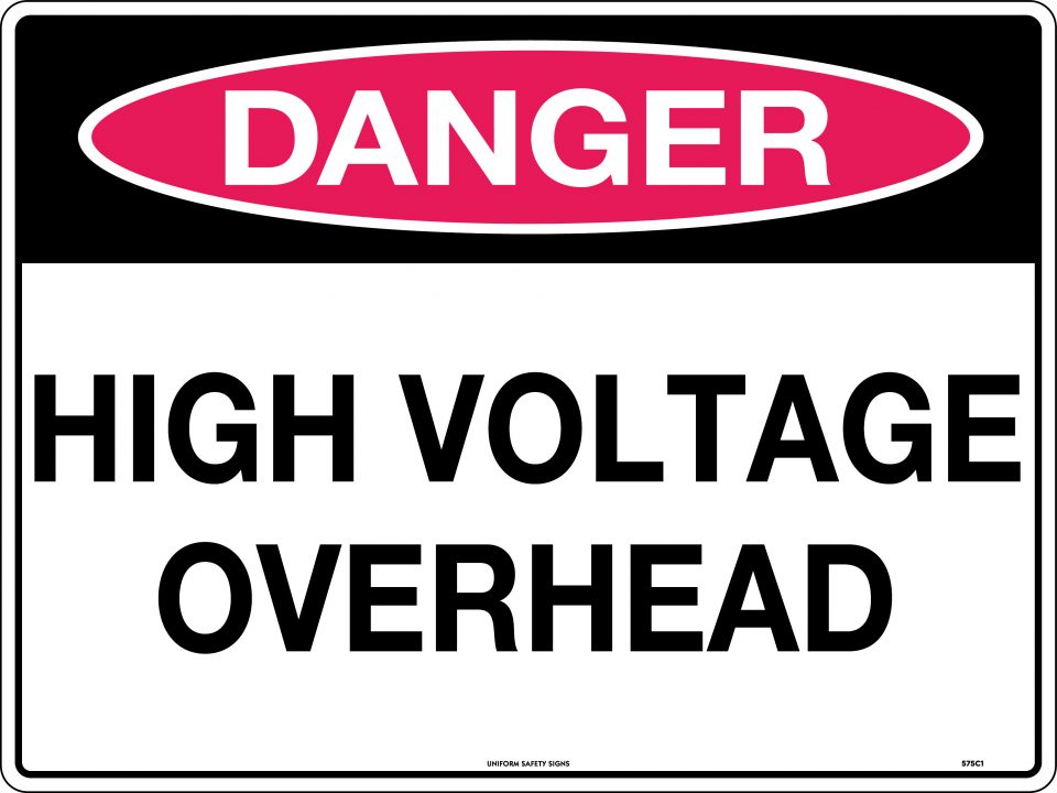 Danger High Voltage Overhead Signage Uniform Safety Signs