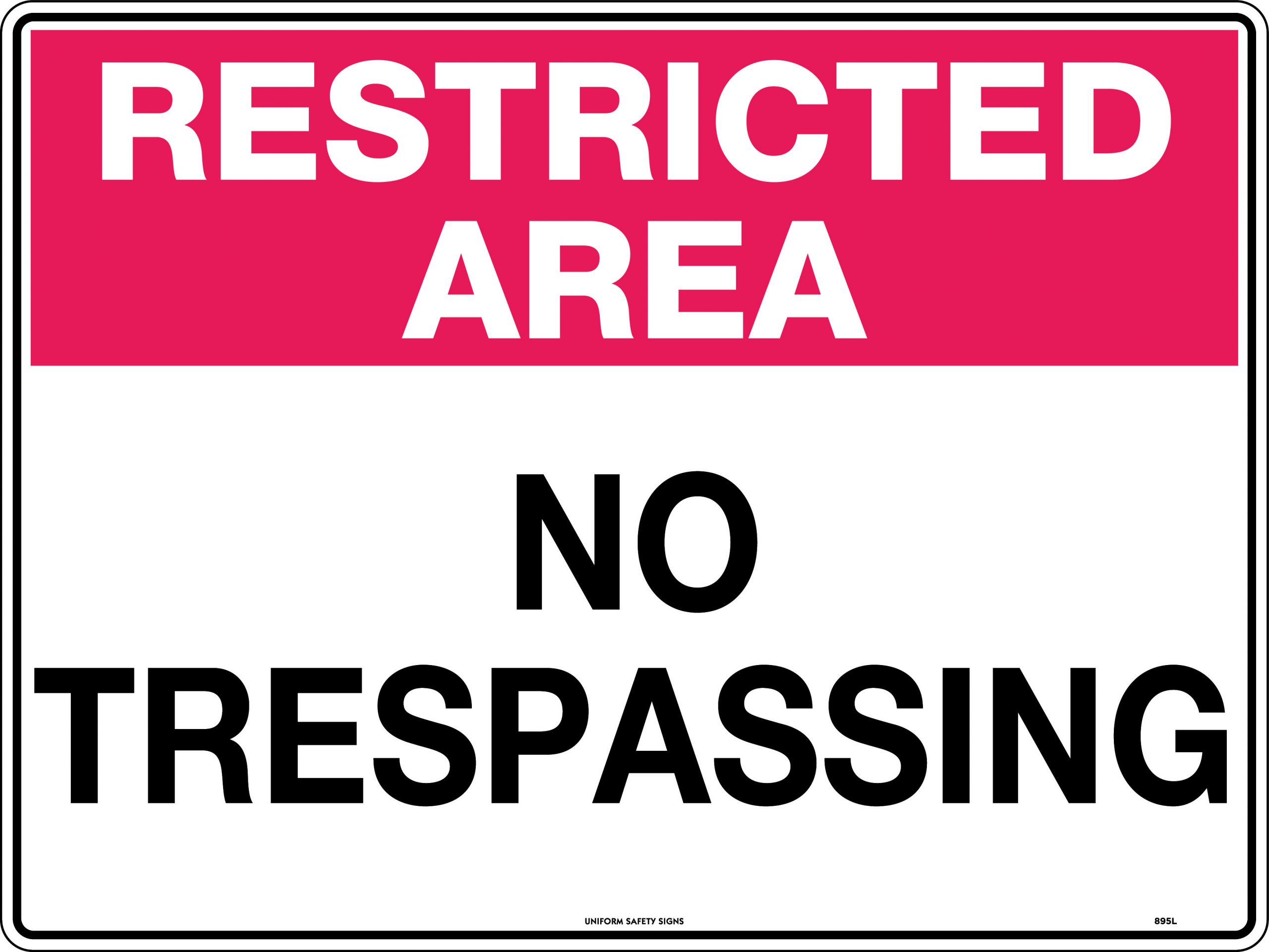 Restricted Area No Trespassing General Signs USS