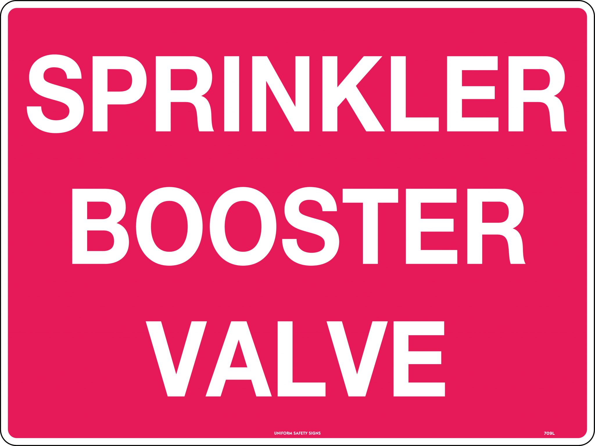 Sprinkler Booster Valve | Fire Signs | USS