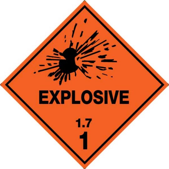 Hazchem Labels - Explosive 1.7 | Hazchem Signs | USS