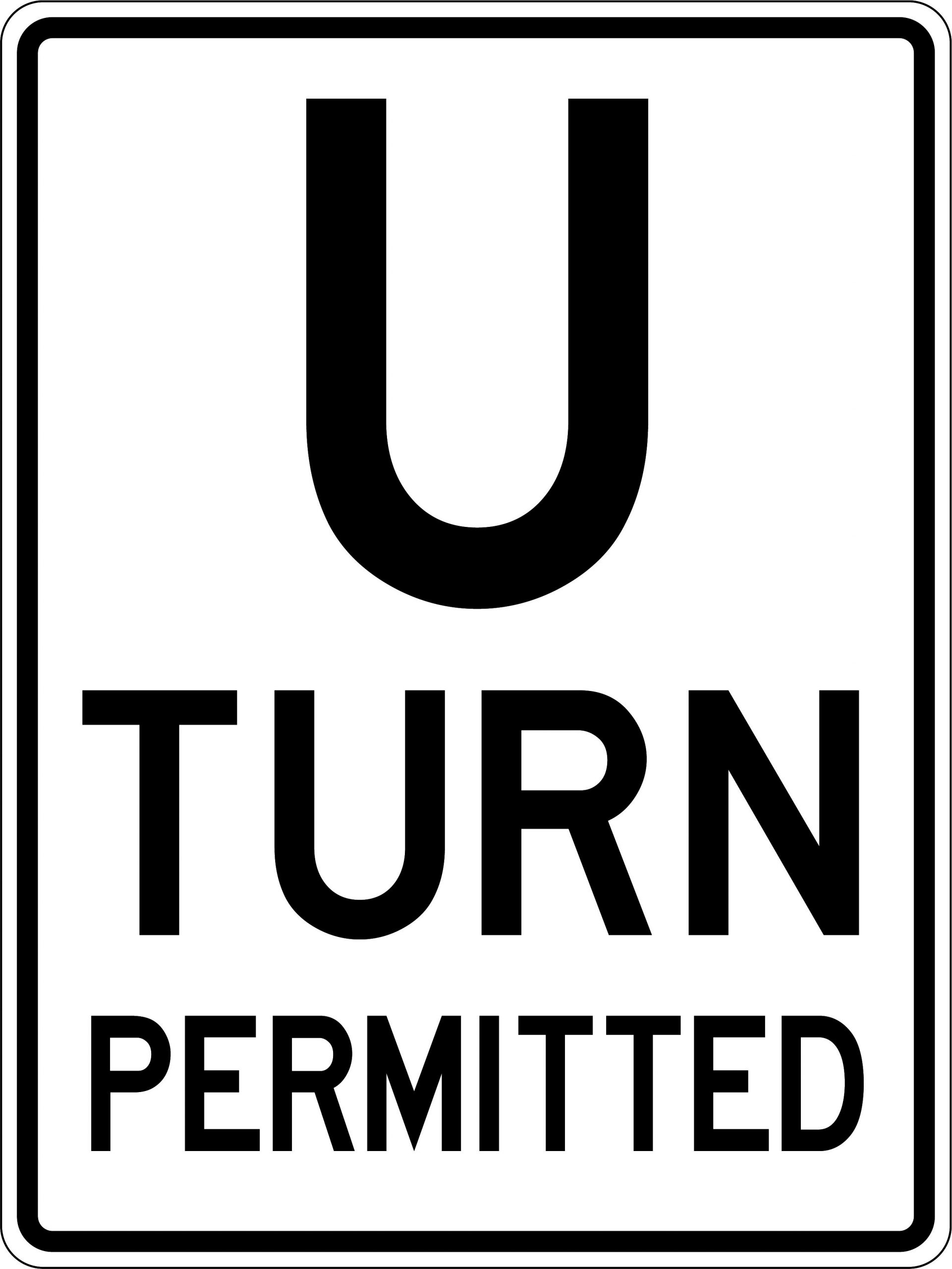 U Turn Permitted Road Signs USS