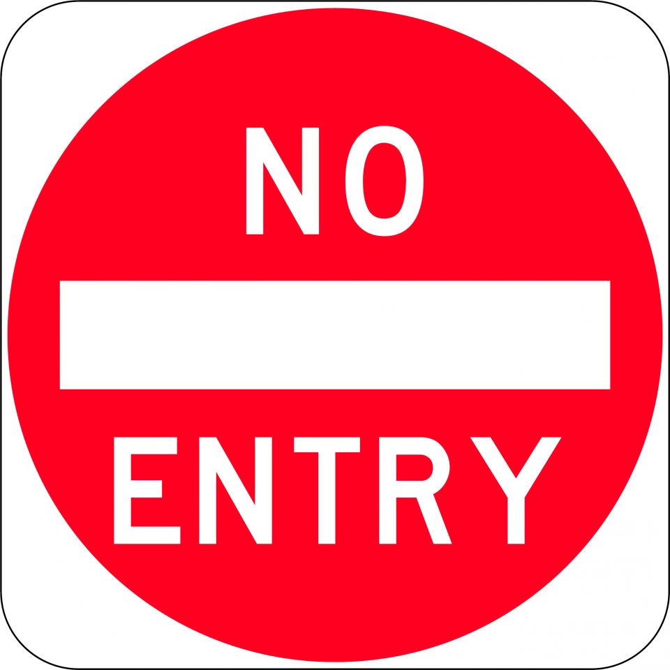 Blue No Entry Sign Meaning