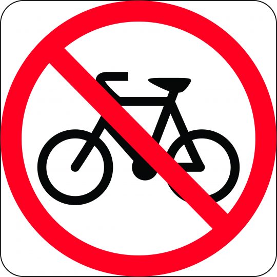 No Bicycles Symbol in Roundel | Road Signs | USS