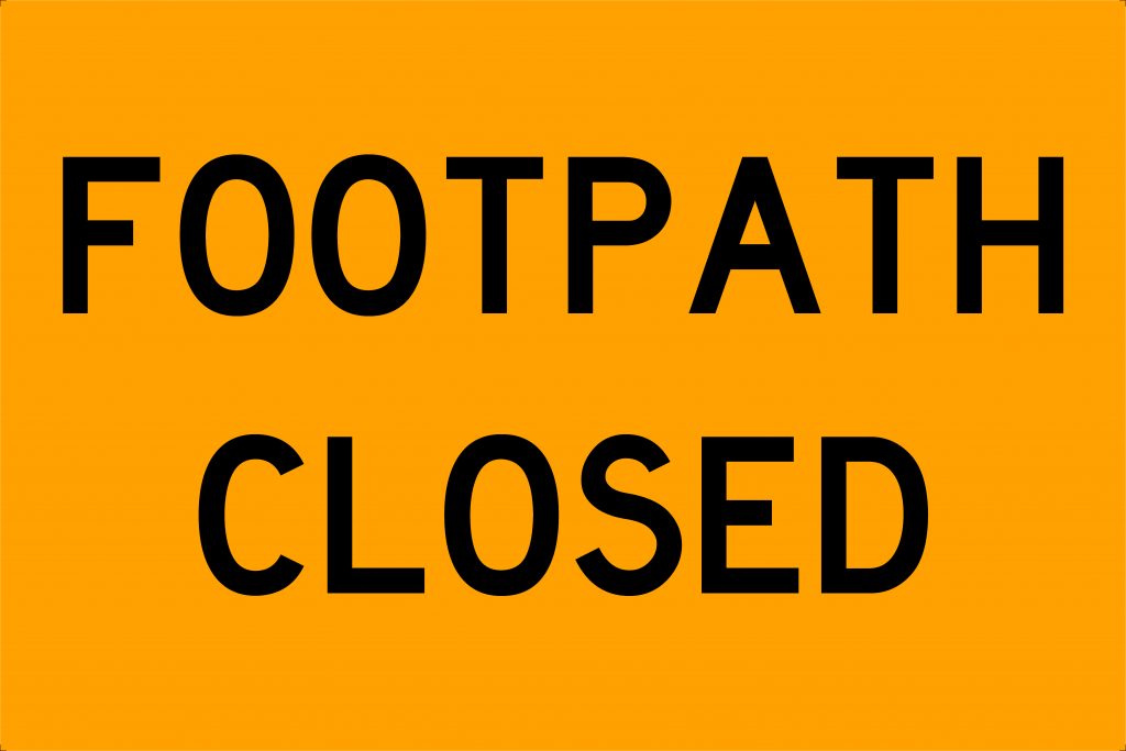 Footpath Closed Sign Swing Stand Signage USS