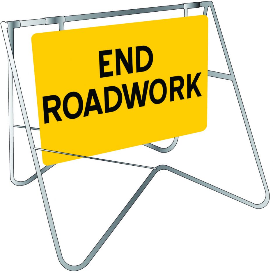 End Roadwork Safety Sign | Swing Stand Signage | USS