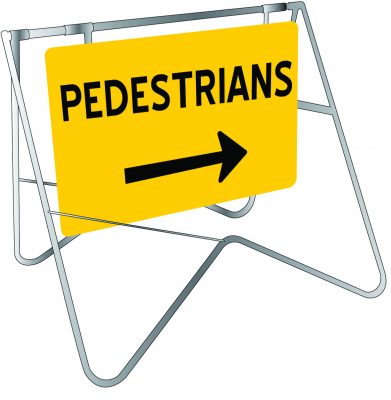 Pedestrians (Right Arrow) | Swing Stand Signage | USS