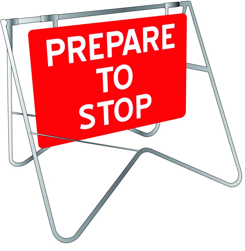 Prepare To Stop Safety Sign | Swing Stand Signage | USS