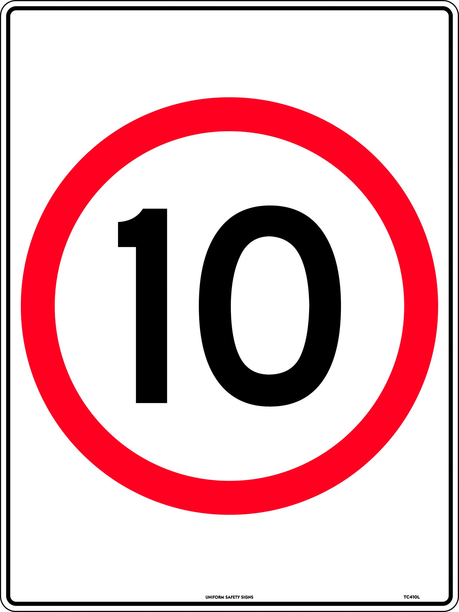 10km Speed in Roundel | Road Signs, Speed Limit | USS