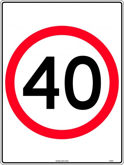 40km Speed In Roundel | Road Signs, Speed Limit | USS