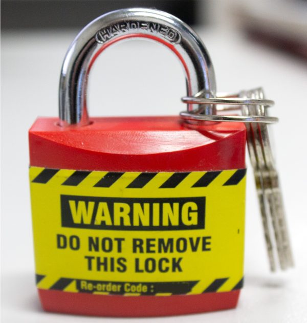 economy red safety padlock