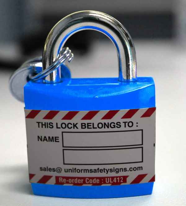 economy blue safety padlock