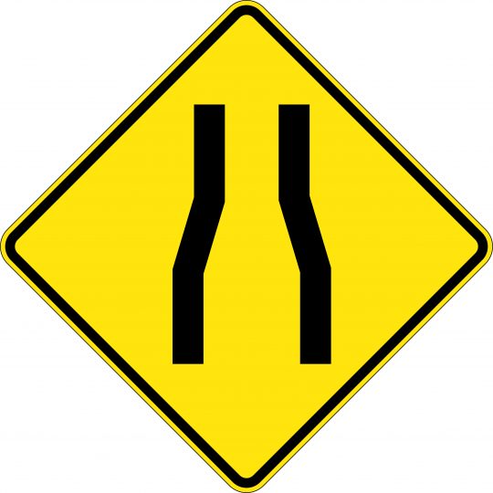 Road Narrows | Road Signs | USS