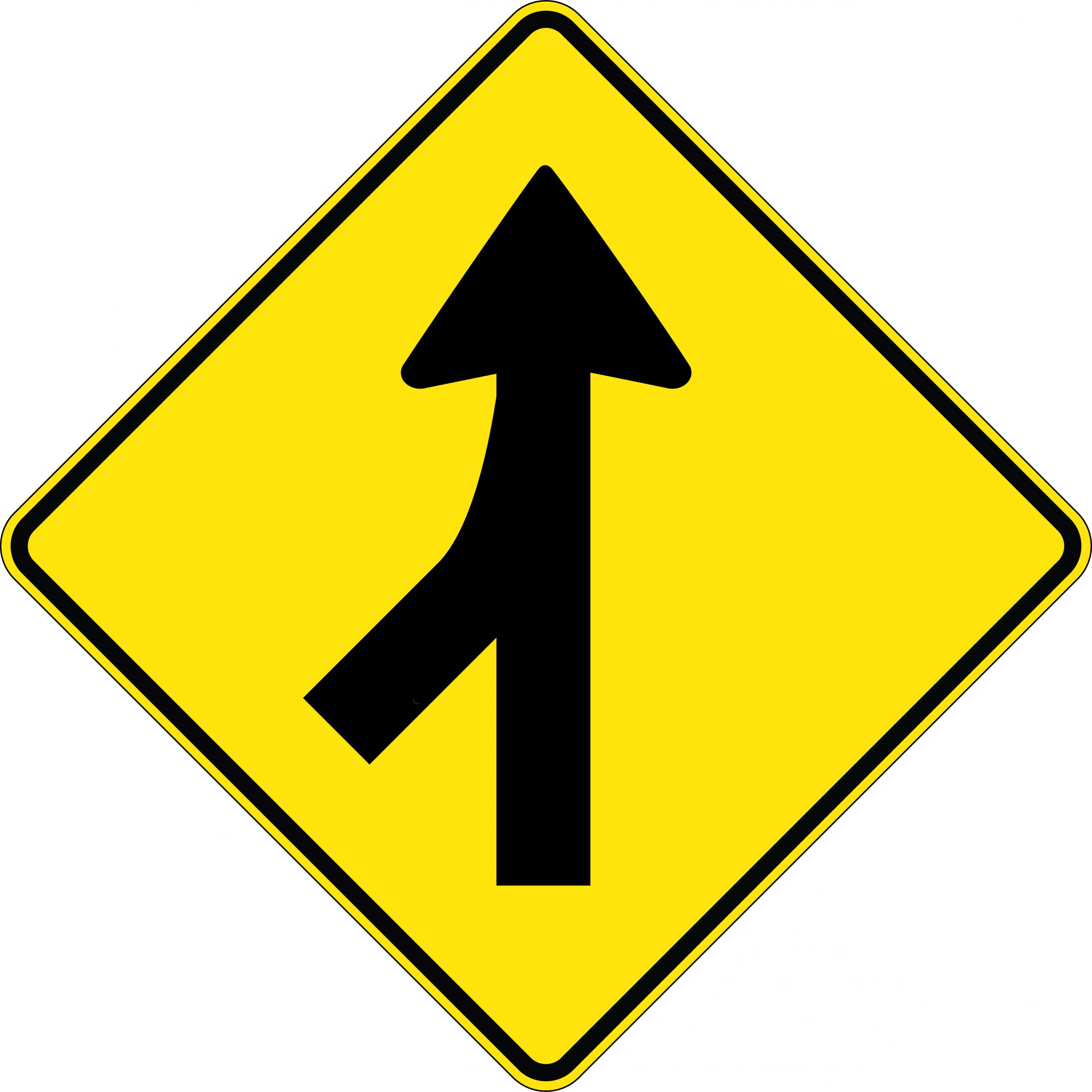 merging traffic sign