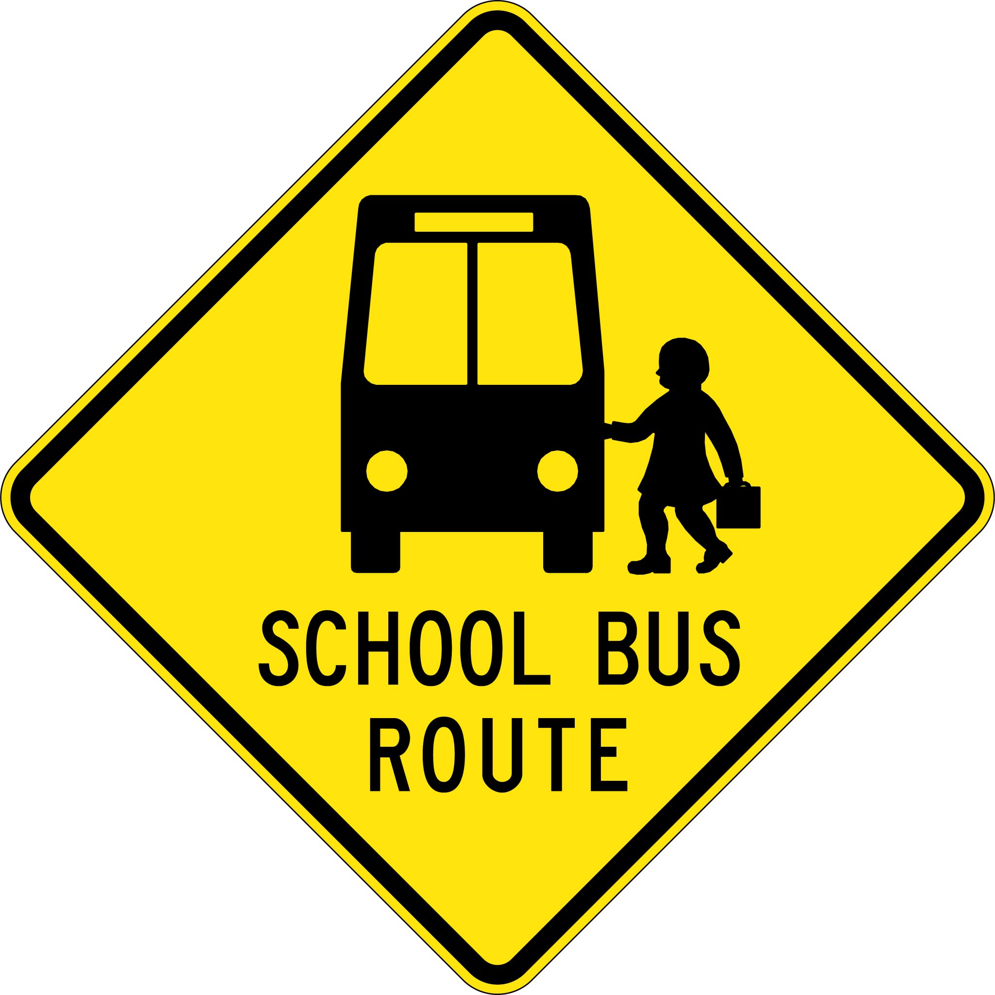 School Bus Route + Picto | Road Signs | USS