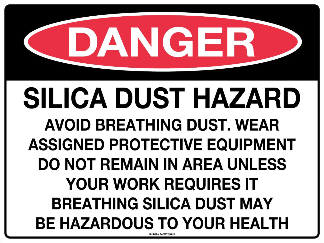 Danger Silica Dust Hazard Avoid Breathing etc Asbestos Signs